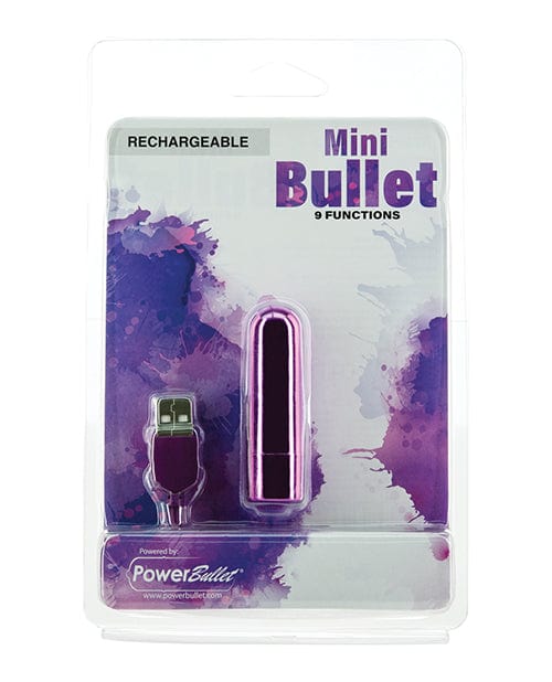 B.M.S. Enterprises Mini Bullet Rechargeable Bullet - 9 Functions Purple Vibrators