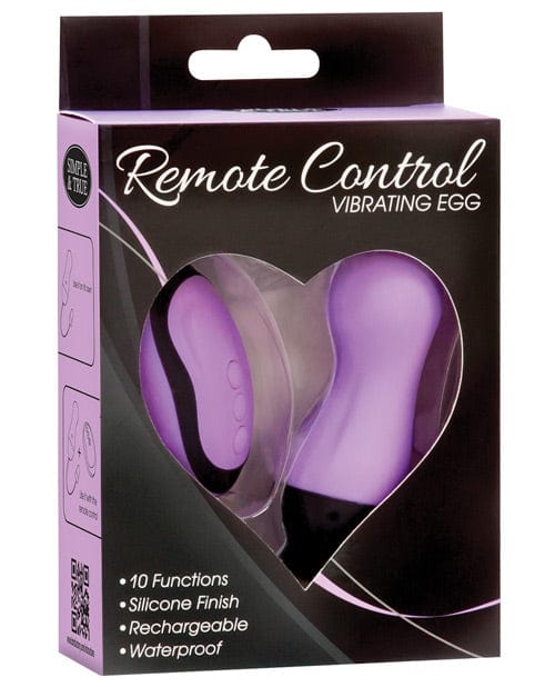 B.M.S. Enterprises Powerbullet Remote Control Vibrating Egg - Purple Vibrators