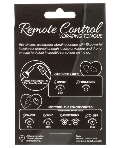 B.M.S. Enterprises Powerbullet Remote Control Vibrating Tongue - Pink Vibrators