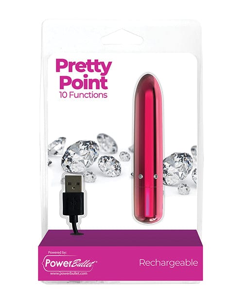 B.M.S. Enterprises Pretty Point Rechargeable Bullet - 10 Functions Pink Vibrators