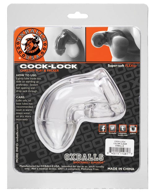 Blue Ox Designs LLCDba Oxballs Oxballs Cock Lock Cock Cage - Clear Kink &amp; BDSM