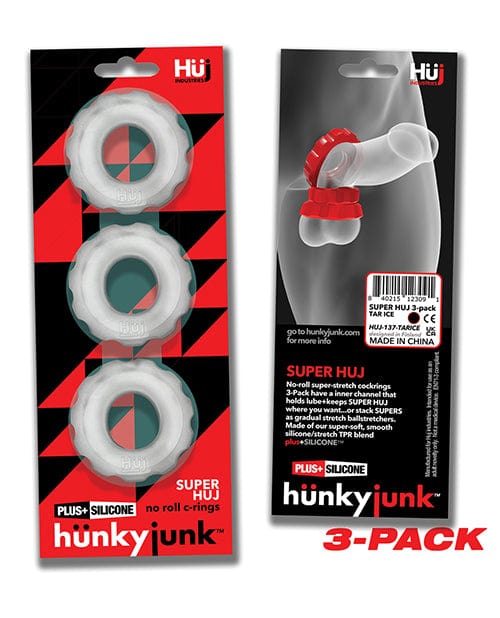 Blue Ox Designs LLCDba Oxballs Hunky Junk Super Huj 3 Pack Cockrings - Ice Penis Toys