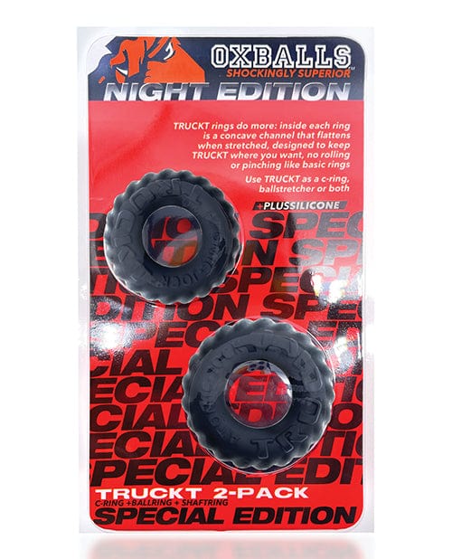 Blue Ox Designs LLCDba Oxballs Oxballs Truckt Cock &amp; Ball Ring Special Edition - Night Pack Of 2 Penis Toys