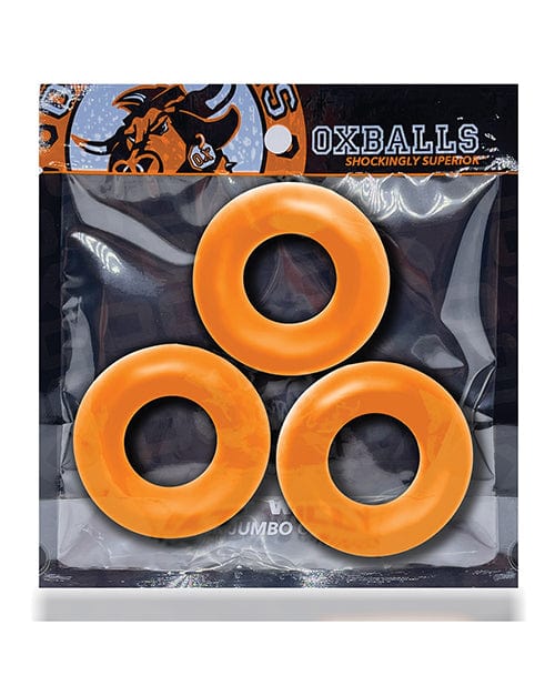 Blue Ox Designs LLCDba Oxballs Oxballs Fat Willy 3 Pack Jumbo Cock Rings - Orange Sale