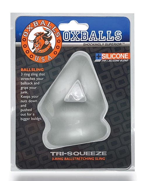 Blue Ox Designs LLCDba Oxballs Oxballs Tri Squeeze Cocksling &amp; Ballstretcher - Clear Ice Sale