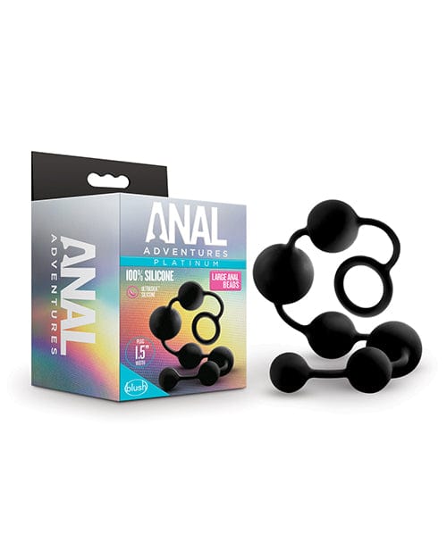 Blush Novelties Blush Anal Adventures Platinum Silicone Anal Beads - Large Black Anal Toys
