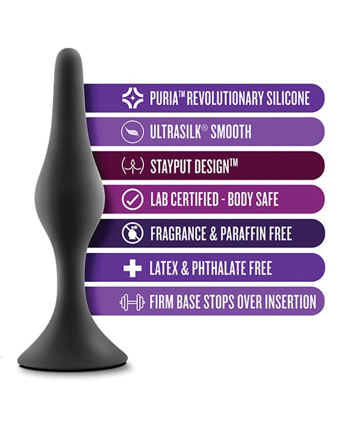 Blush Novelties Blush Anal Adventures Platinum Silicone Beginner Plug Kit - Black Anal Toys