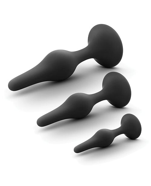 Blush Novelties Blush Anal Adventures Platinum Silicone Beginner Plug Kit - Black Anal Toys