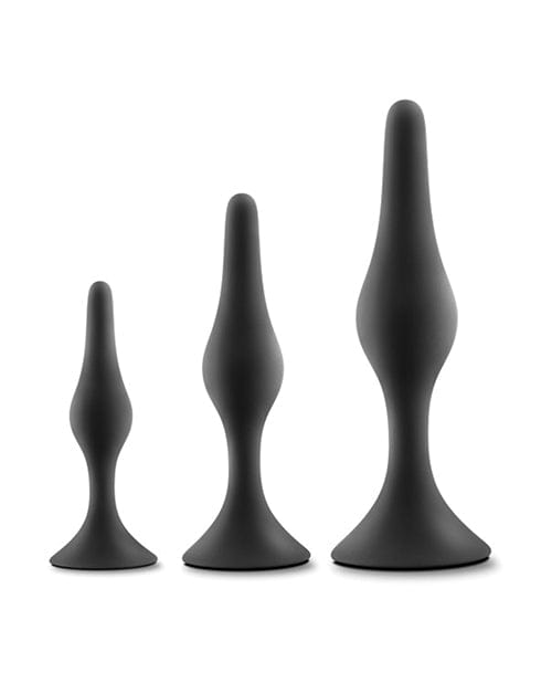 Blush Novelties Blush Anal Adventures Platinum Silicone Beginner Plug Kit - Black Anal Toys