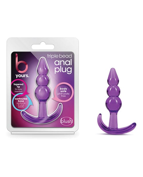 Blush Novelties Blush B Yours Triple Bead Anal Plug - Purple Anal Toys