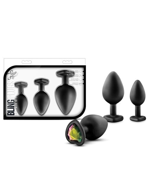 Blush Novelties Blush Luxe Bling Plugs Training Kit Black/Rainbow Anal Toys