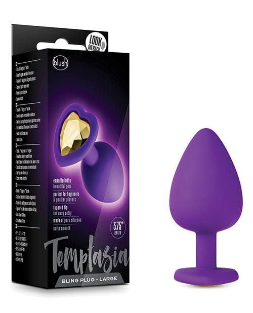 Blush Novelties Blush Temptasia Bling Plug with Gem Purple / Small Anal Toys