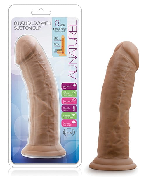 Blush Novelties Blush Au Naturel 8" Dildo with Suction Cup Mocha Dildos