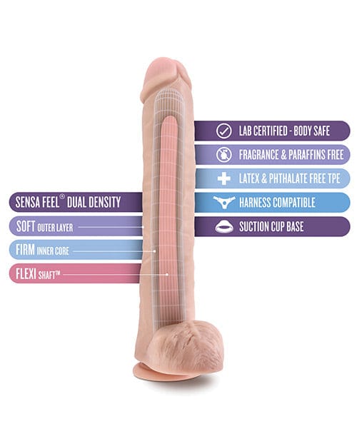 Blush Novelties Blush Au Naturel Daddy 14" Sensa Feel Dual Density Dong with Suction Cup Dildos