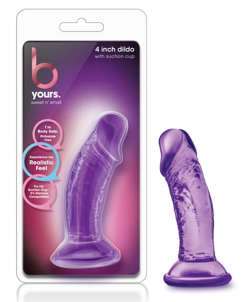 Blush Novelties Blush B Yours Sweet N Small 4" Dildo with Suction Cup Purple Dildos