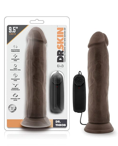 Blush Novelties Blush Dr. Skin Dr. Throb 9.5" Cock with Suction Cup - Chocolate Dildos