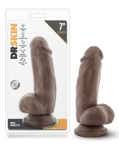 Blush Novelties Blush Dr. Skin Mr. Smallith 7" Dildo with Suction Cup - Chocolate Dildos