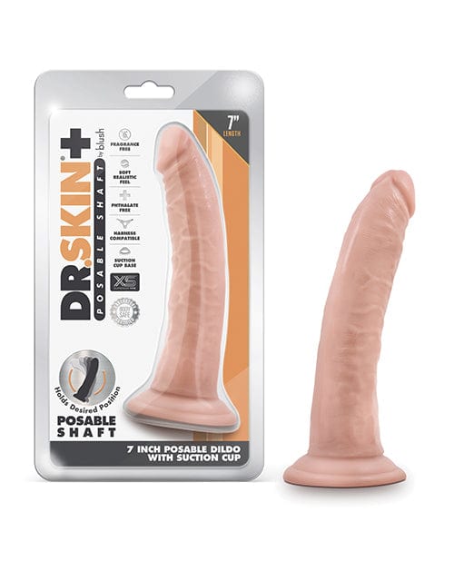 Blush Novelties Blush Dr. Skin Plus 7" Posable Dildo Vanilla / 7" Dildos