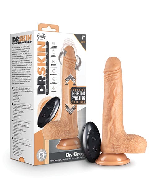 Blush Novelties Blush Dr. Skin Silicone Dr. Grey 7" Thrusting Dildo - Vanilla Dildos