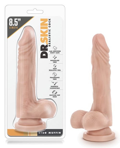 Blush Novelties Blush Dr. Skin Stud Muffin 8.5" Dong with Suction Cup - Beige Dildos