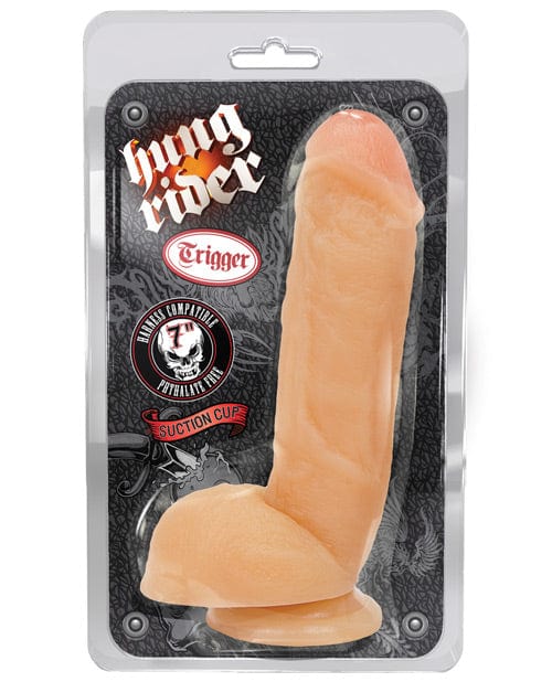 Blush Novelties Blush Hung Rider Trigger 7" Dildo with Suction Cup - Flesh Dildos