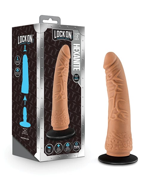 Blush Novelties Blush Lock On 7.5" Hexanite Dildo W-suction Cup Adapter - Mocha Dildos