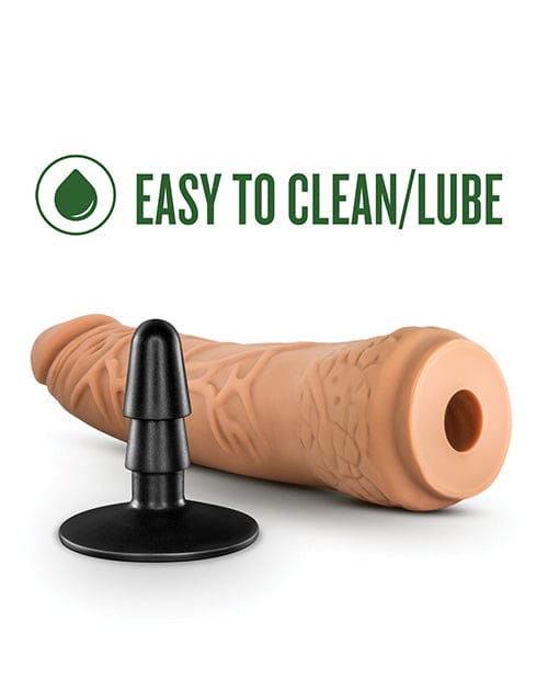 Blush Novelties Blush Lock On 7.5" Hexanite Dildo W-suction Cup Adapter - Mocha Dildos
