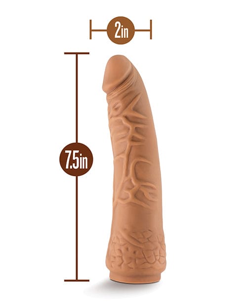Blush Novelties Blush Lock On 7.5" Hexanite Dildo W-suction Cup Adapter - Mocha Dildos