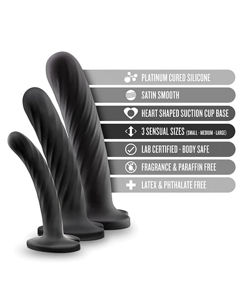 Blush Novelties Blush Temptasia Twist Kit - Black Set Of 3 Dildos