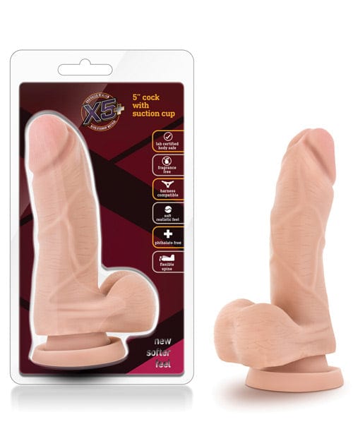 Blush X5 5" Cock with Flexible Spine - Beige
