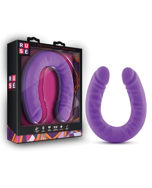 Blush Novelties Ruse 18" Slim Double Dong Purple Dildos