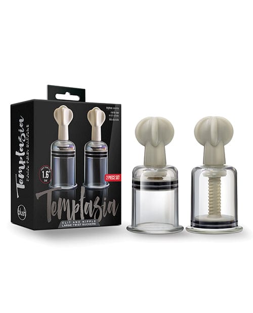 Blush Novelties Blush Temptasia Clit &amp; Nipple Large Twist Suckers - Clear Set Of 2 Kink &amp; BDSM