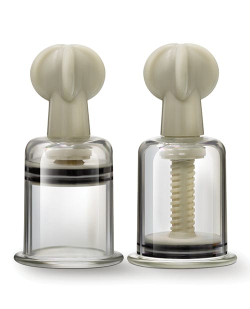 Blush Novelties Blush Temptasia Clit &amp; Nipple Large Twist Suckers - Clear Set Of 2 Kink &amp; BDSM