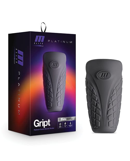 Blush Novelties Blush M Elite Platinum Gript Silicone Stroker - Black Penis Toys