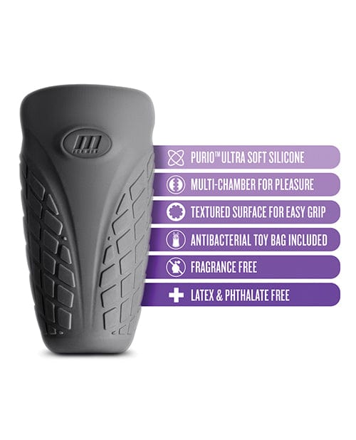 Blush Novelties Blush M Elite Platinum Gript Silicone Stroker - Black Penis Toys
