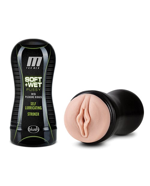 Blush Novelties Blush M For Men Soft And Wet Pussy With Pleasure Ridges Self Lubricating Stroker - Vanilla Penis Toys