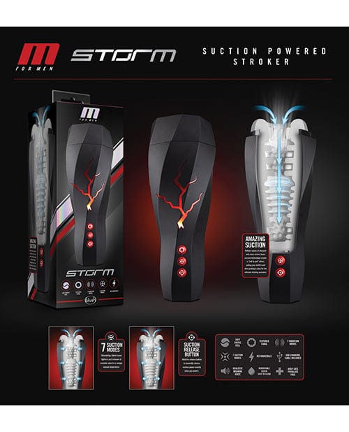 Blush Novelties Blush M For Men Storm Suction Powered Stroker - Clear Penis Toys
