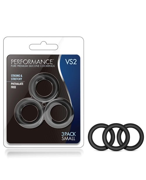 Blush Novelties Blush Performance Vs2 Pure Premium Silicone Cockrings Small - Black Penis Toys