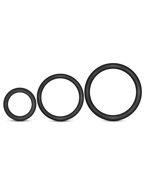 Blush Novelties Blush Performance Vs4 Pure Premium Silicone Cockring Set - Black Penis Toys