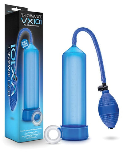 Blush Novelties Blush Performance Vx101 Male Enhancement Pump Blue Penis Toys