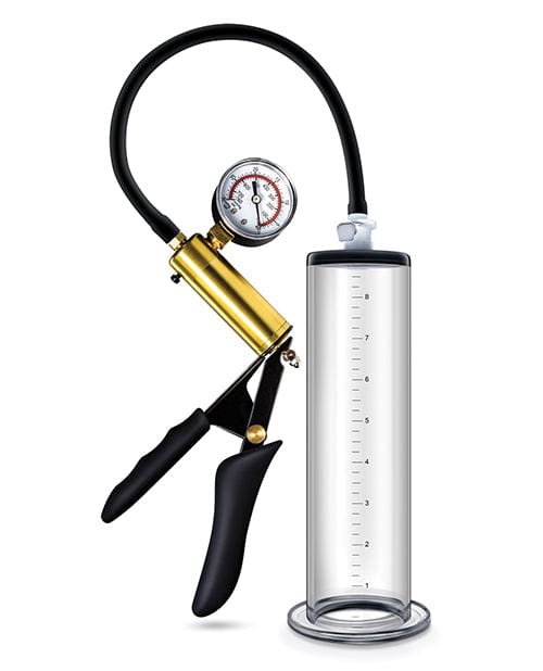 Blush Novelties Blush Performance VX6 Vacuum Penis Pump with Brass Pistol &amp; Pressure Gauge - Clear Penis Toys