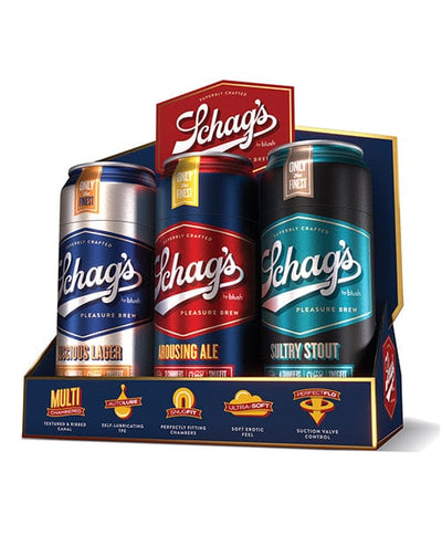 Blush Novelties Blush Schag's Beer Can Stroker 6 Pack Merchandising Kit Penis Toys