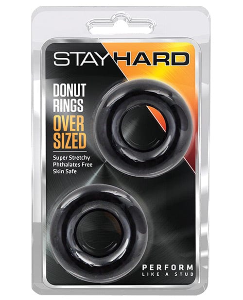 Blush Novelties Blush Stay Hard Donut Rings - Oversized Pack Of 2 Penis Toys