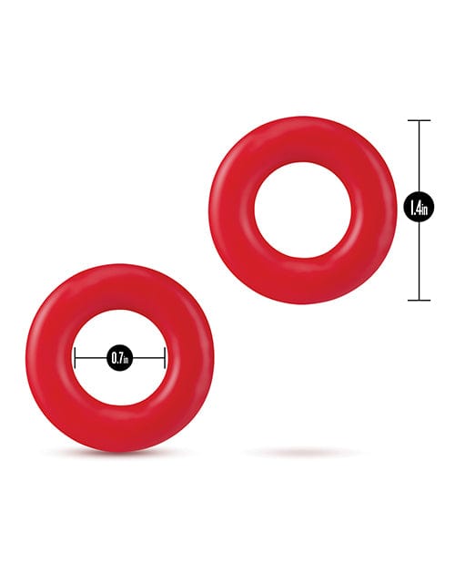 Blush Novelties Blush Stay Hard Donut Rings - Red Pack Of 2 Penis Toys