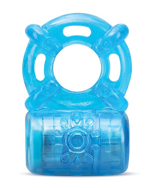 Blush Novelties Blush Stay Hard Rechargeable 5 Function Cock Ring- Blue Penis Toys