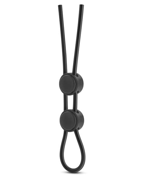 Blush Novelties Blush Stay Hard Silicone Double Loop Cock Ring - Black Penis Toys