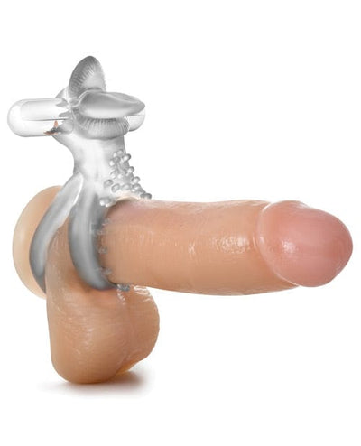 Blush Novelties Blush Stay Hard Vibrating Tongue Ring - 10 Function Clear Penis Toys