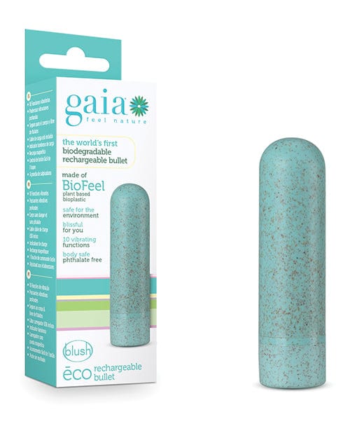 Blush Novelties Blush Gaia Eco Rechargeable Bullet - Aqua Vibrators