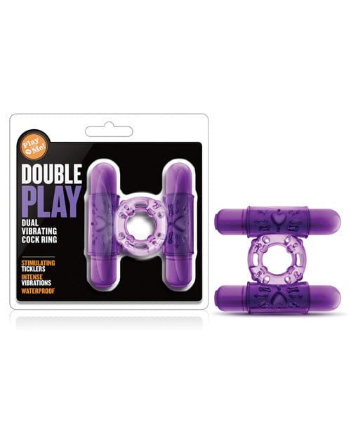 Blush Novelties Blush Play With Me Double Play Dual Vibrating Cockring - Purple Vibrators