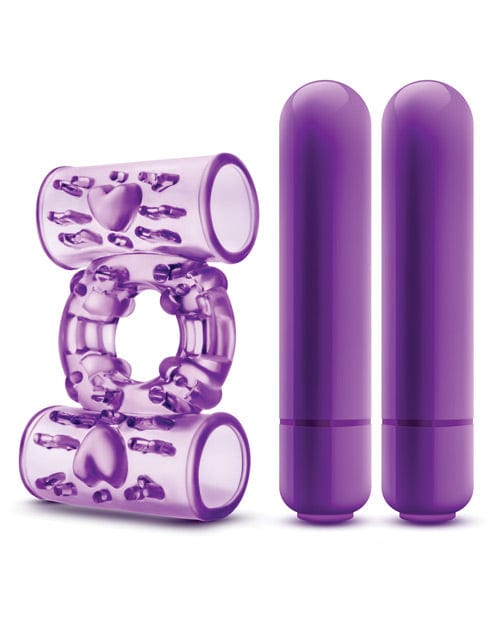 Blush Novelties Blush Play With Me Double Play Dual Vibrating Cockring - Purple Vibrators